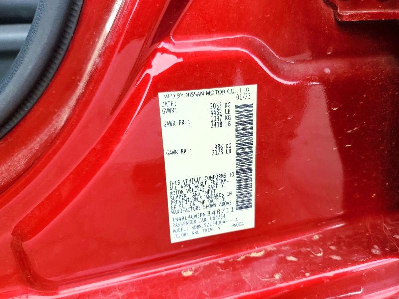 Продажа на аукционе авто 2023 Nissan Altima, vin: 1N4BL4CW3PN348711, номер лота: 61028556