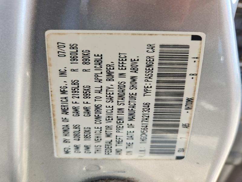 Продажа на аукционе авто 2007 Honda Accord, vin: 1HGCM56417A213246, номер лота: 59693596