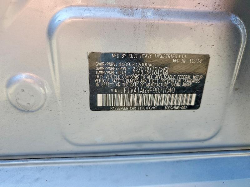 Auction sale of the 2015 Subaru Wrx, vin: JF1VA1A69F9821040, lot number: 62686676