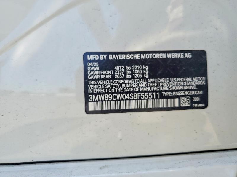 Продажа на аукционе авто 2025 Bmw 330xi, vin: 3MW89CW04S8F55511, номер лота: 59811656