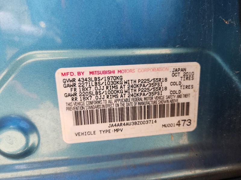 61872676 :رقم المزاد ، JA4AR4AU3BZ003714 vin ، 2011 Mitsubishi Outlander Sport مزاد بيع
