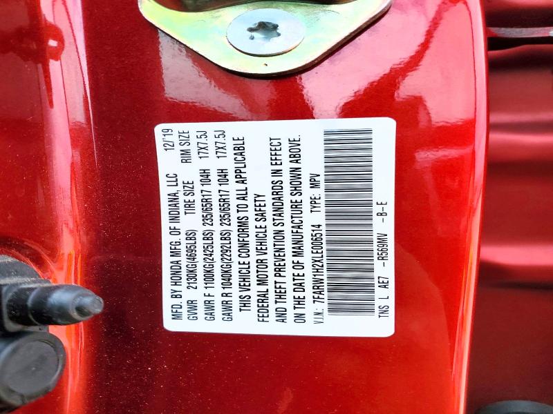 59195776 :رقم المزاد ، 7FARW1H2XLE006514 vin ، 2020 Honda Cr-v مزاد بيع