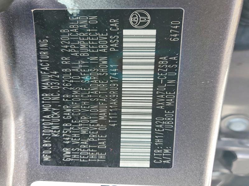 Продаж на аукціоні авто 2024 Toyota Camry, vin: 4T1T11AK9RU917441, номер лоту: 61491856