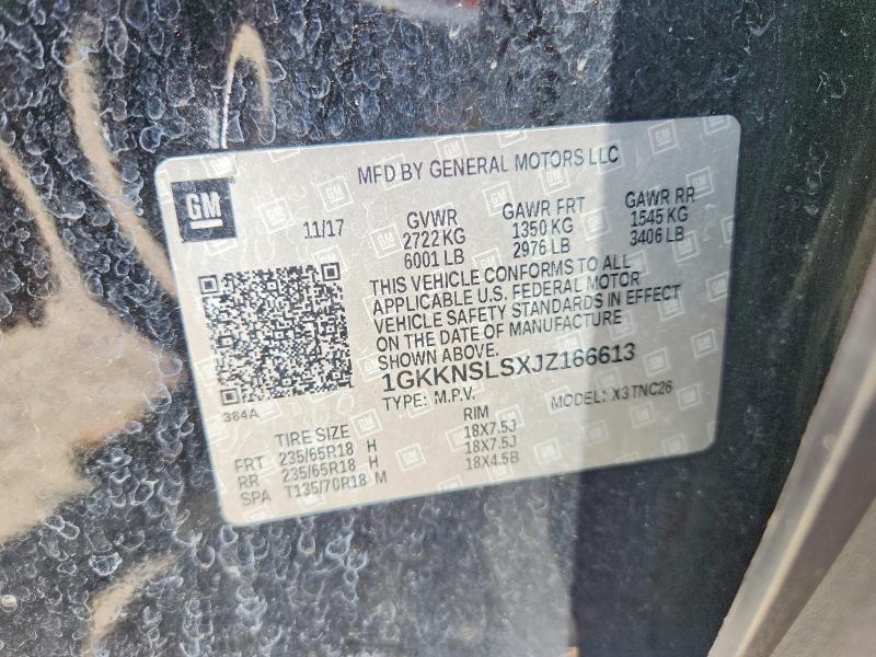 Aukcja sprzedaży 2018 Gmc Acadia, vin: 1GKKNSLSXJZ166613, numer aukcji: 63176456
