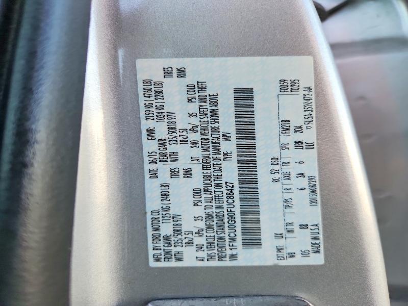 61002306 :رقم المزاد ، 1FMCU0G90FUC88427 vin ، 2015 Ford Escape مزاد بيع