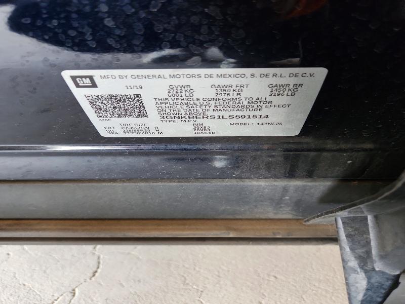 Auction sale of the 2020 Chevrolet Blazer, vin: 3GNKBERS1LS591514, lot number: 61435626