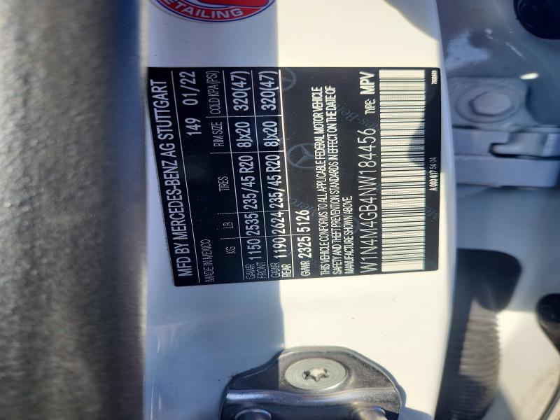 60635916 :رقم المزاد ، W1N4M4GB4NW184456 vin ، 2022 Mercedes-benz Glb مزاد بيع