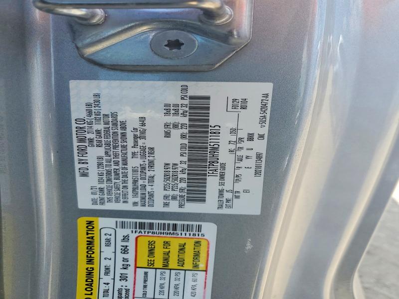 2021 Ford Mustang მანქანა იყიდება აუქციონზე, vin: 1FATP8UH9M5111815, აუქციონის ნომერი: 60069276