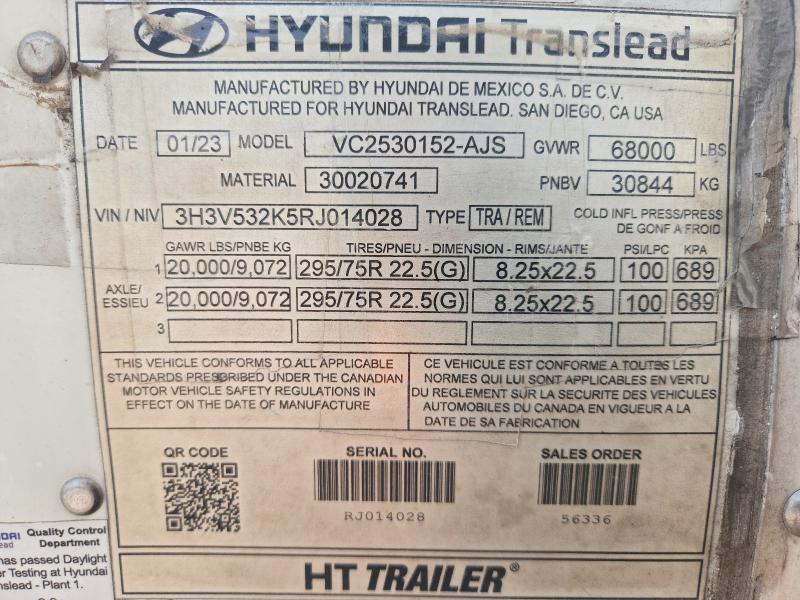 2024 Hyundai Translead Dry Van Ki მანქანა იყიდება აუქციონზე, vin: 3H3V532K5RJ014028, აუქციონის ნომერი: 58057696