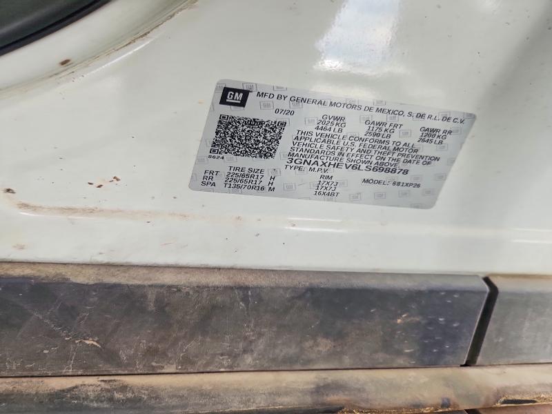 Продажа на аукционе авто 2020 Chevrolet Equinox, vin: 3GNAXHEV6LS698878, номер лота: 59826816