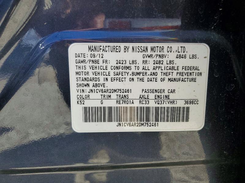 Продажа на аукционе авто 2013 Infiniti G37 Sedan, vin: JN1CV6AR2DM752461, номер лота: 61625306