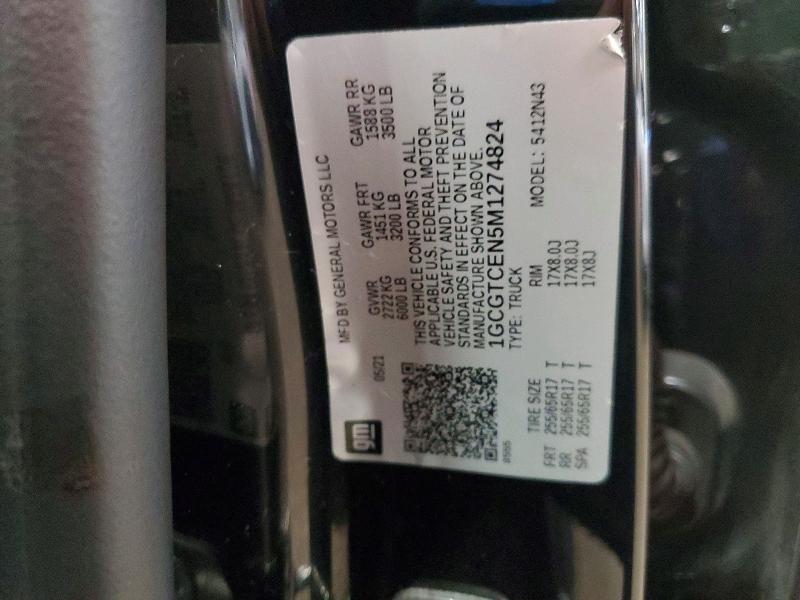 2021 Chevrolet Colorado მანქანა იყიდება აუქციონზე, vin: 1GCGTCEN5M1274824, აუქციონის ნომერი: 60654656