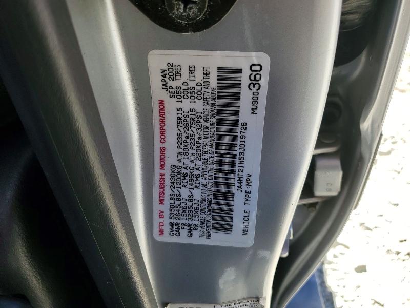 Aukcja sprzedaży 2003 Mitsubishi Montero, vin: JA4MT21H53J019726, numer aukcji: 62477326