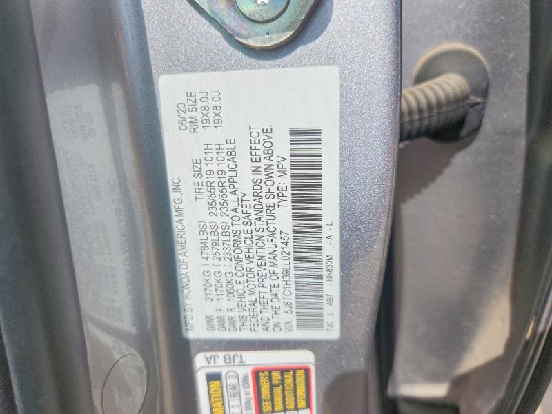 2020 Acura Rdx მანქანა იყიდება აუქციონზე, vin: 5J8TC1H39LL021457, აუქციონის ნომერი: 62679226