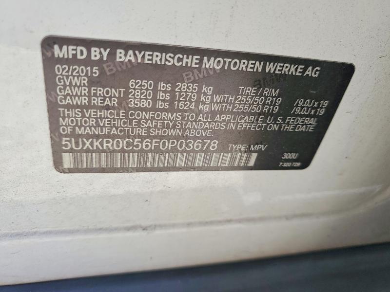 2015 Bmw X5 მანქანა იყიდება აუქციონზე, vin: 5UXKR0C56F0P03678, აუქციონის ნომერი: 61328406