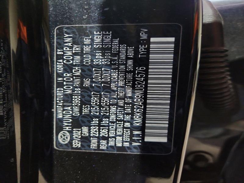 2022 Hyundai Kona მანქანა იყიდება აუქციონზე, vin: KM8K62AB9NU824576, აუქციონის ნომერი: 60822126