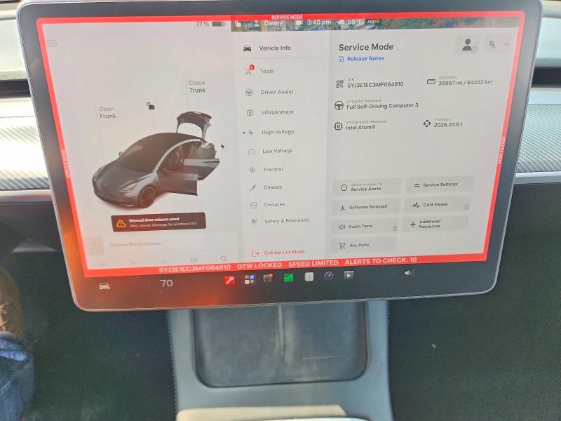 Продаж на аукціоні авто 2021 Tesla Model 3, vin: 5YJ3E1EC3MF064810, номер лоту: 62455876