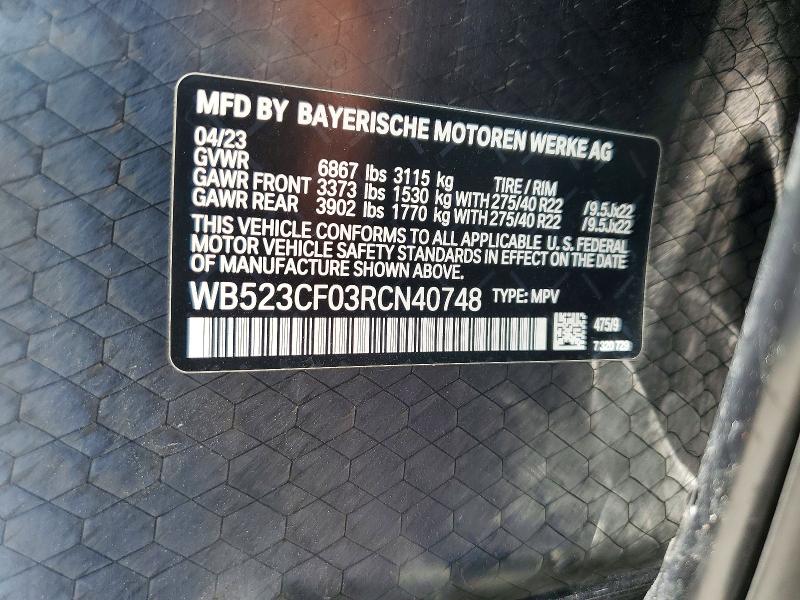 Продажа на аукционе авто 2024 Bmw Ix, vin: WB523CF03RCN40748, номер лота: 61372536