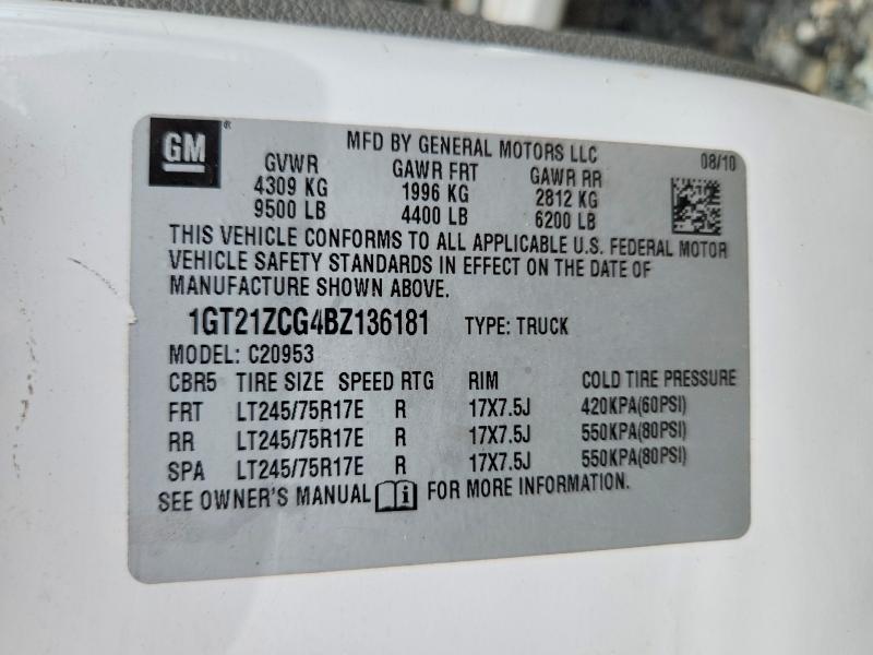 Продажа на аукционе авто 2011 Gmc Sierra, vin: 1GT21ZCG4BZ136181, номер лота: 59833036