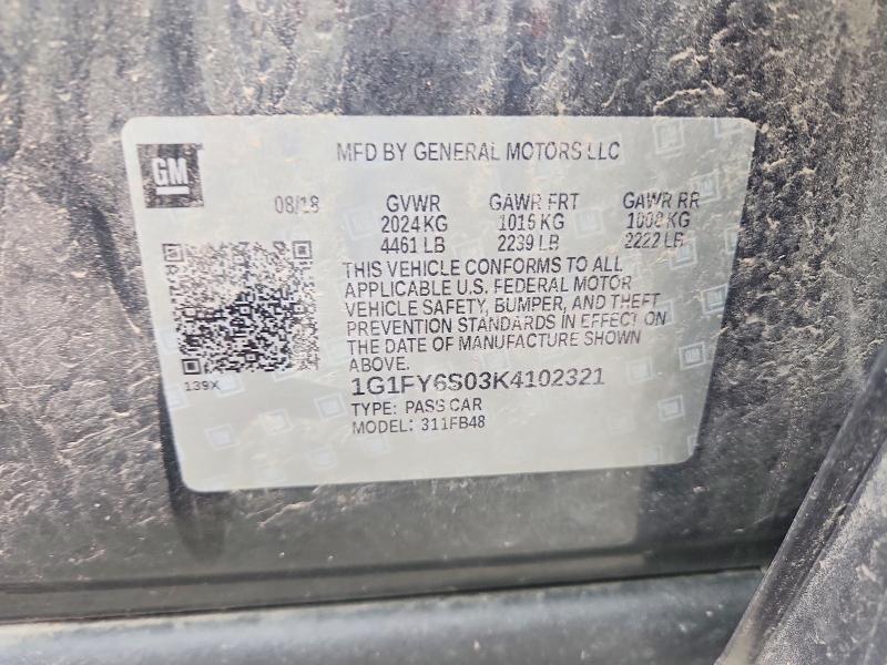 Продажа на аукционе авто 2019 Chevrolet Bolt Ev, vin: 1G1FY6S03K4102321, номер лота: 60791206