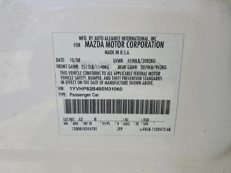 Продаж на аукціоні авто 2009 Mazda 6, vin: 1YVHP82B495M31060, номер лоту: 62634116