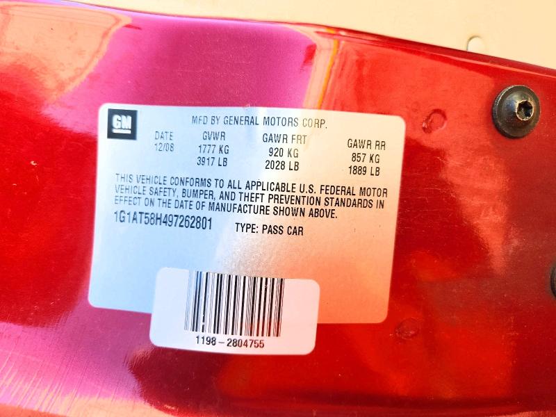 2009 Chevrolet Cobalt მანქანა იყიდება აუქციონზე, vin: 1G1AT58H497262801, აუქციონის ნომერი: 61566356