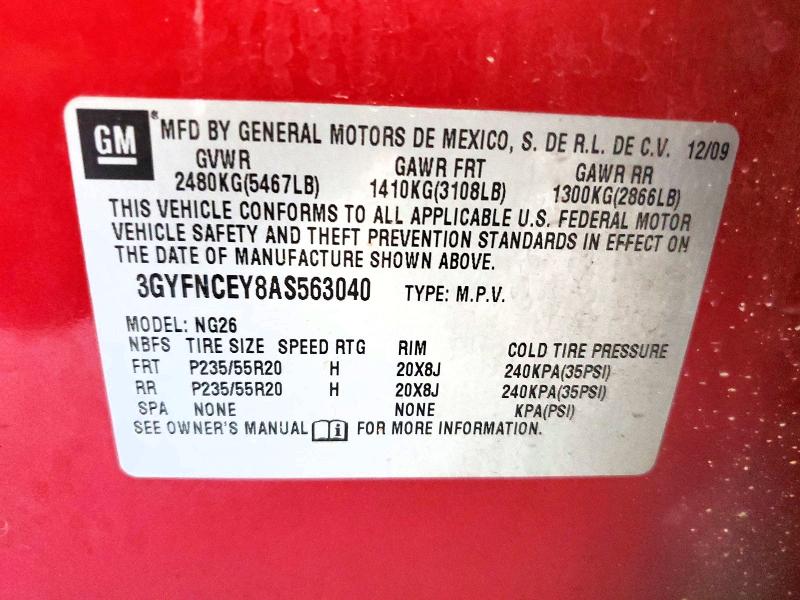 Продажа на аукционе авто 2010 Cadillac Srx, vin: 3GYFNCEY8AS563040, номер лота: 60172076
