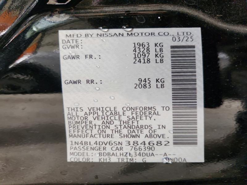 Продажа на аукционе авто 2025 Nissan Altima, vin: 1N4BL4DV6SN384682, номер лота: 61642926