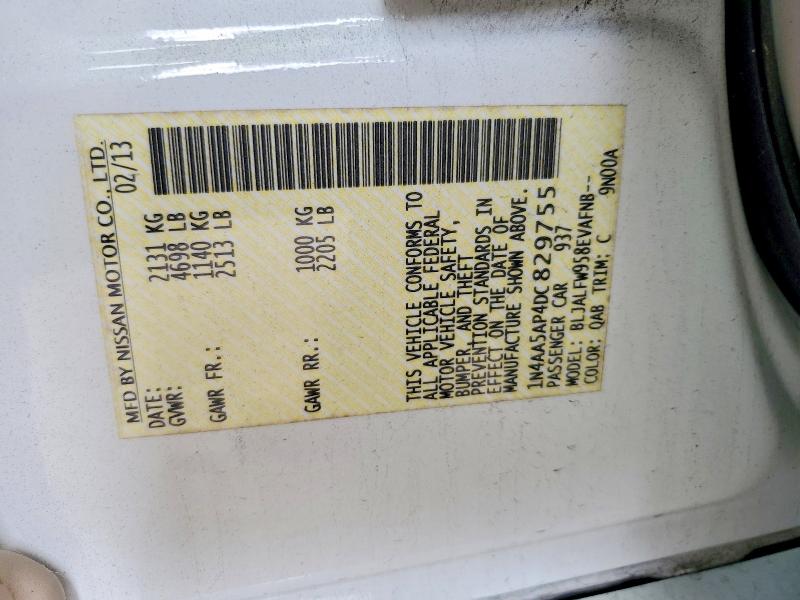Продажа на аукционе авто 2013 Nissan Maxima, vin: 1N4AA5AP4DC829755, номер лота: 62430056