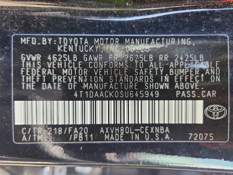 Продажа на аукционе авто 2025 Toyota Camry, vin: 4T1DAACK0SU645949, номер лота: 59852946