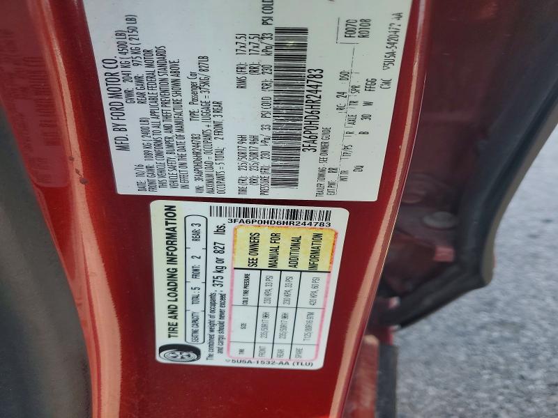 Aukcja sprzedaży 2017 Ford Fusion 4d 2wd, vin: 3FA6P0HD6HR244783, numer aukcji: 61887086