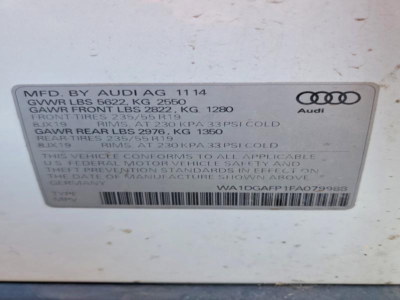 Aukcja sprzedaży 2015 Audi Q5, vin: WA1DGAFP1FA079988, numer aukcji: 60591686