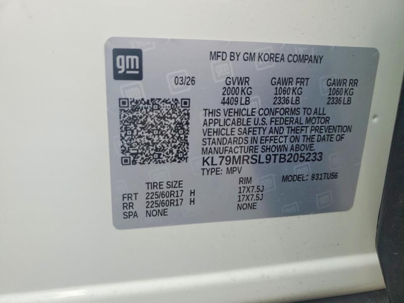 Aukcja sprzedaży 2026 Chevrolet Trailblazer, vin: KL79MRSL9TB205233, numer aukcji: 64270616