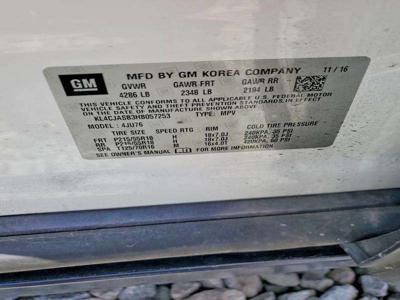 Продажа на аукционе авто 2017 Buick Encore, vin: KL4CJASB3HB057253, номер лота: 59384366