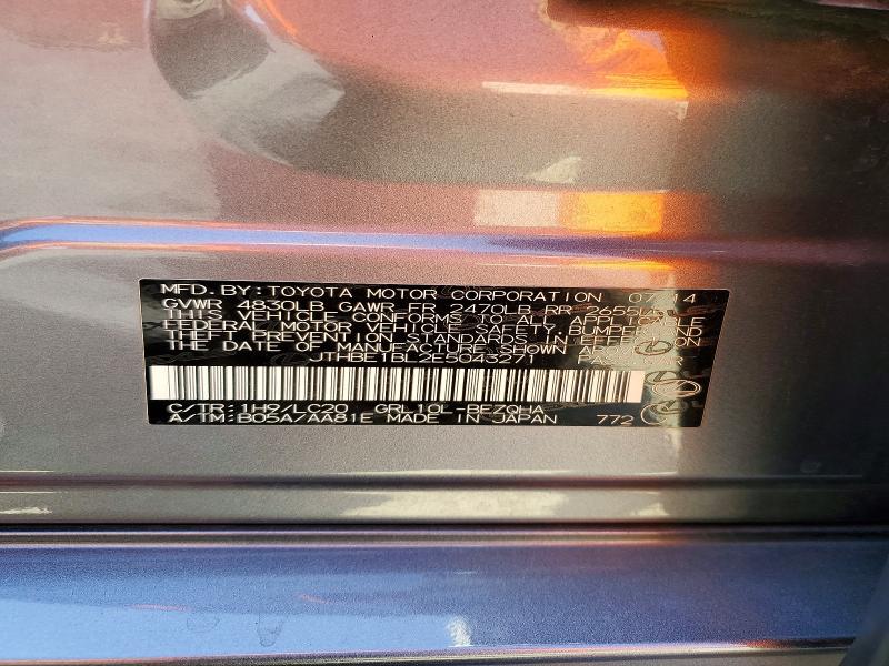 Aukcja sprzedaży 2014 Lexus Gs, vin: JTHBE1BL2E5043271, numer aukcji: 60429166