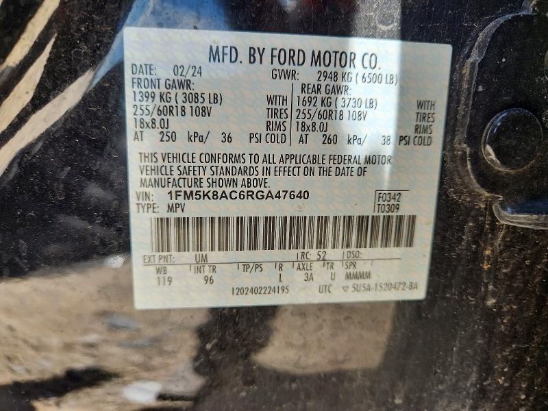 Продаж на аукціоні авто 2024 Ford Explorer, vin: 1FM5K8AC6RGA47640, номер лоту: 62688716