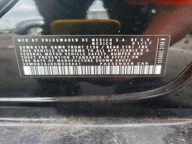 60704956 :رقم المزاد ، 3VWDB7AJ8HM306641 vin ، 2017 Volkswagen Jetta مزاد بيع