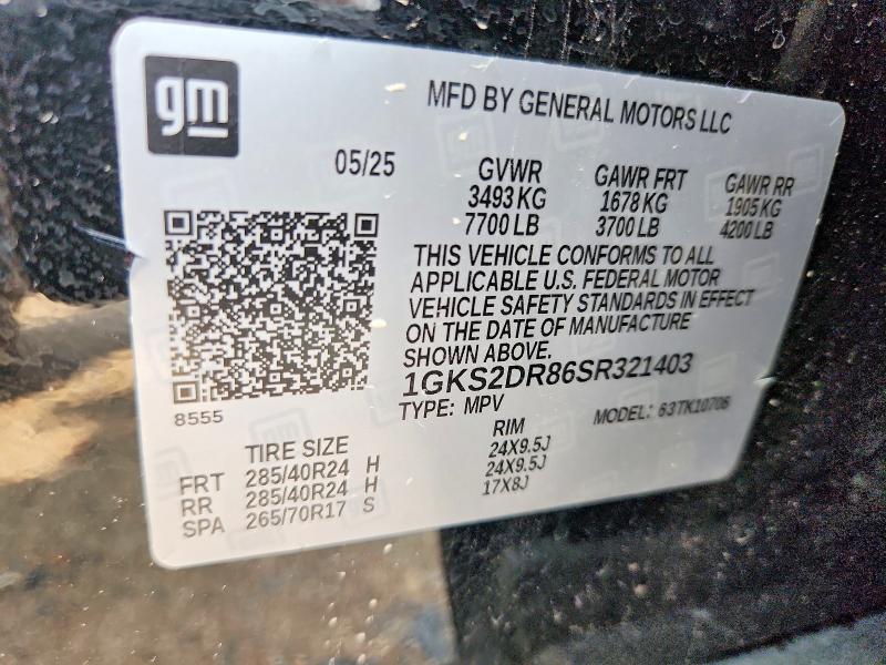 Продажа на аукционе авто 2025 Gmc Yukon, vin: 1GKS2DR86SR321403, номер лота: 60136856