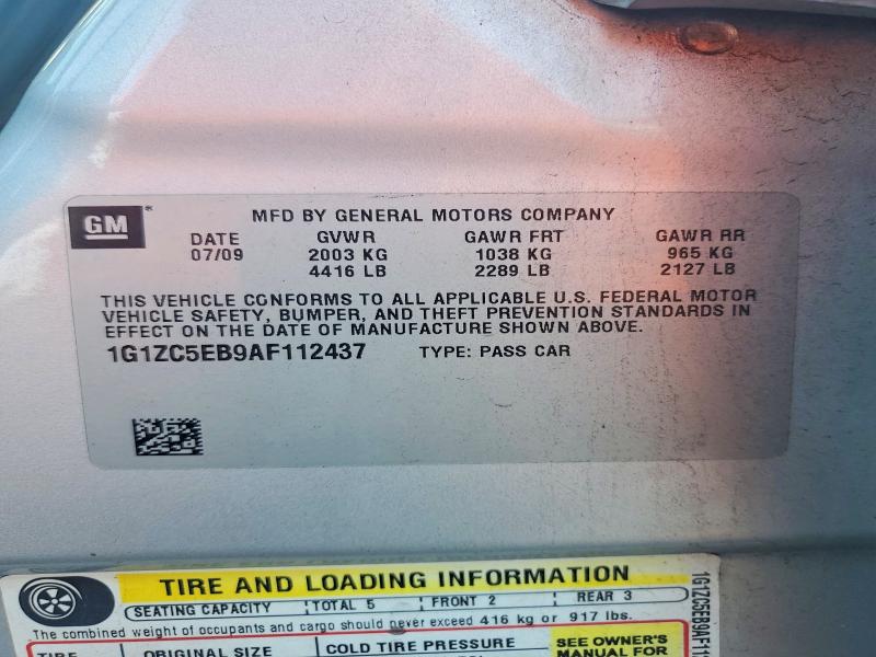 Продажа на аукционе авто 2010 Chevrolet Malibu, vin: 1G1ZC5EB9AF112437, номер лота: 62621296