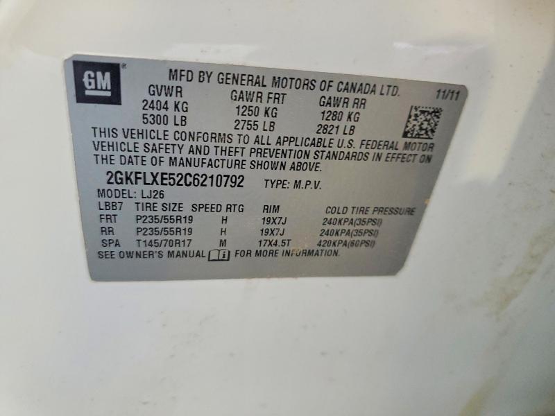2012 Gmc Terrain მანქანა იყიდება აუქციონზე, vin: 2GKFLXE52C6210792, აუქციონის ნომერი: 59639566