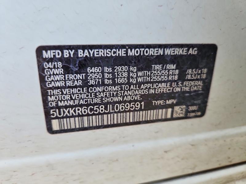 Aukcja sprzedaży 2018 Bmw X5, vin: 5UXKR6C58JL069591, numer aukcji: 74513495