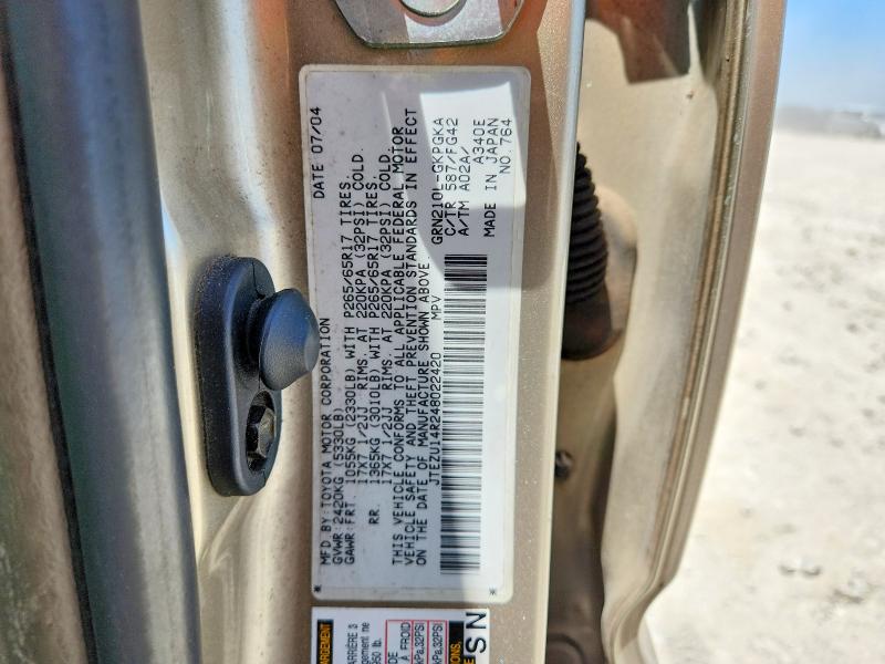 Продажа на аукционе авто 2004 Toyota 4runner, vin: JTEZU14R248022420, номер лота: 61556796