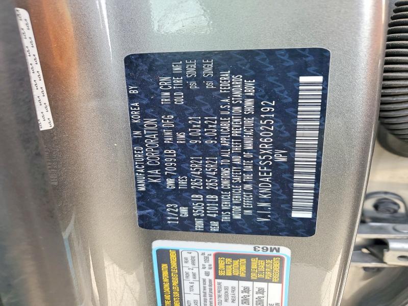 Aukcja sprzedaży 2024 Kia Ev9, vin: KNDAEFS5XR6025192, numer aukcji: 62037856