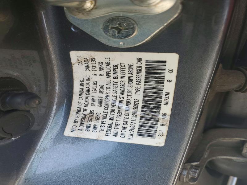 Продажа на аукционе авто 2011 Honda Civic, vin: 2HGFA1F52BH309212, номер лота: 60833466