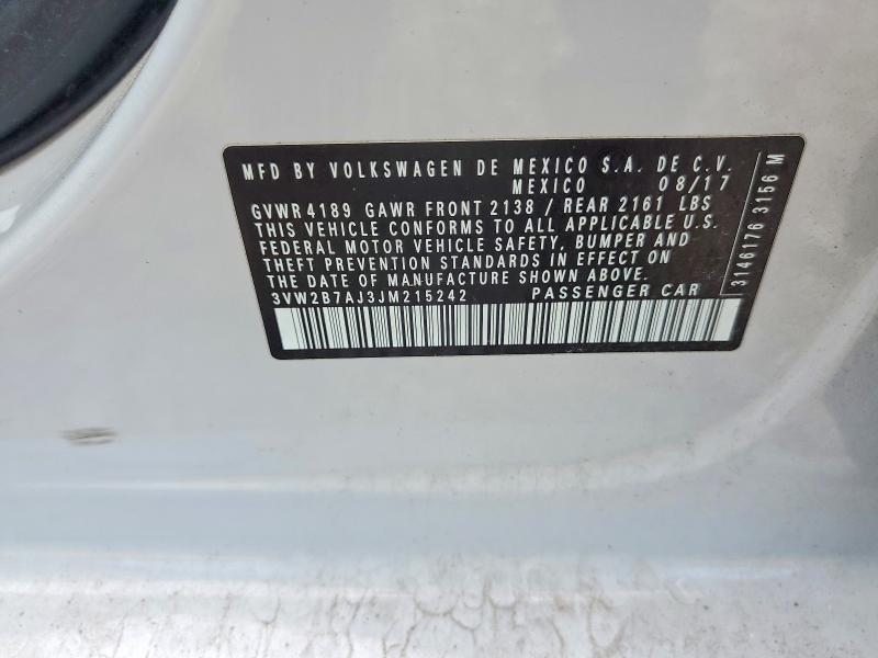 Продаж на аукціоні авто 2018 Volkswagen Jetta, vin: 3VW2B7AJ3JM215242, номер лоту: 60797216
