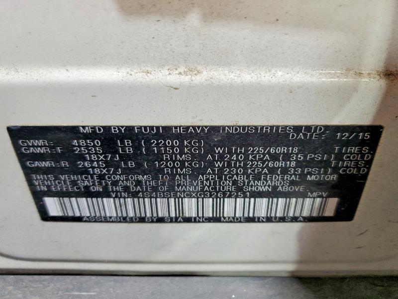 Продажа на аукционе авто 2016 Subaru Outback, vin: 4S4BSENCXG3267251, номер лота: 62283186