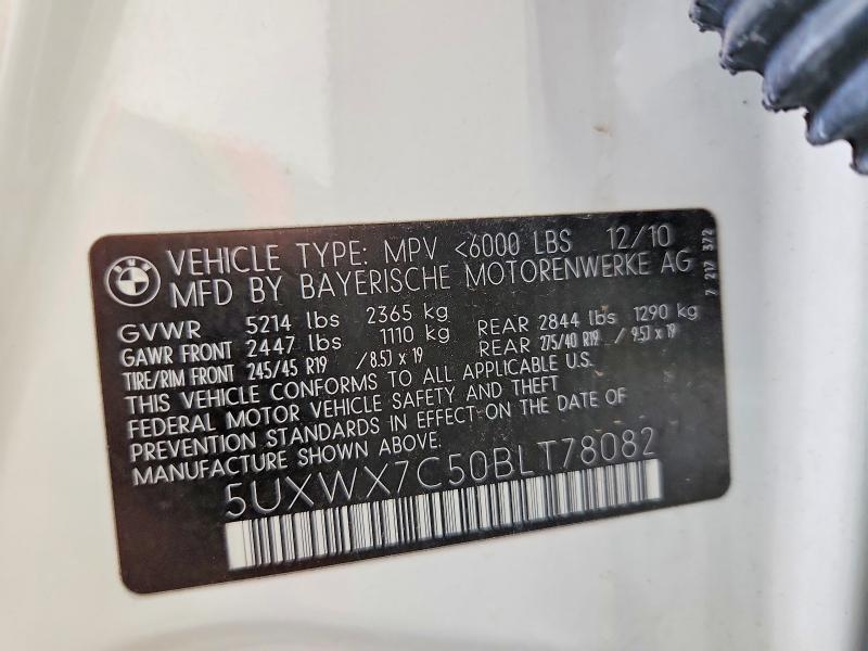 Aukcja sprzedaży 2011 Bmw X3, vin: 5UXWX7C50BLT78082, numer aukcji: 62012196