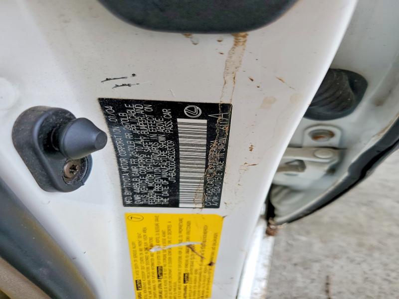 Aukcja sprzedaży 2004 Lexus Es, vin: JTHBA30G045023709, numer aukcji: 60467046