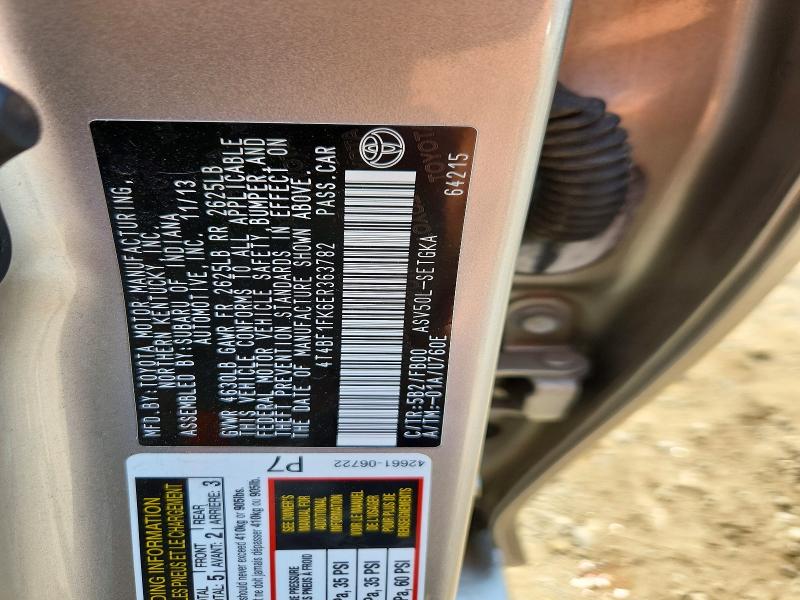 Продажа на аукционе авто 2014 Toyota Camry, vin: 4T4BF1FK6ER363782, номер лота: 56194436