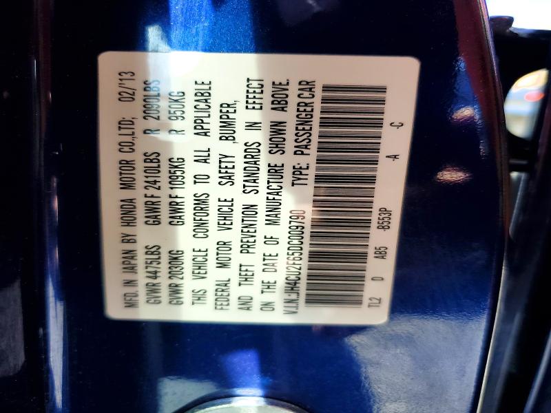 59791736 :رقم المزاد ، JH4CU2F65DC009790 vin ، 2013 Acura Tsx مزاد بيع